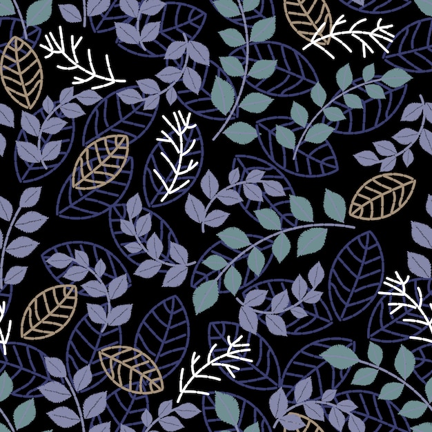 Floral embroidery seamless pattern.