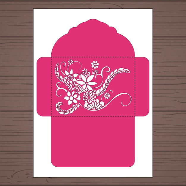 Vector floral envelope design