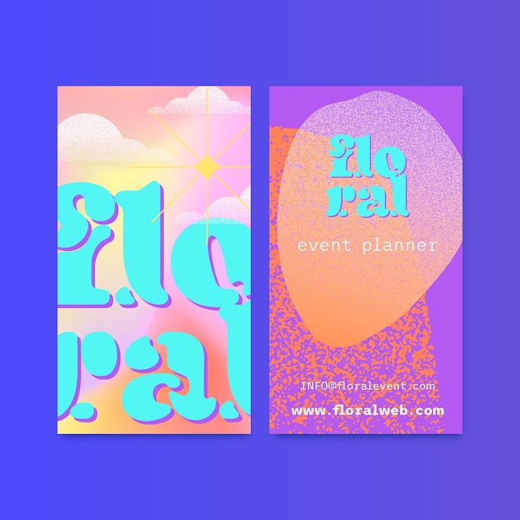 Vector floral event planner poster design
