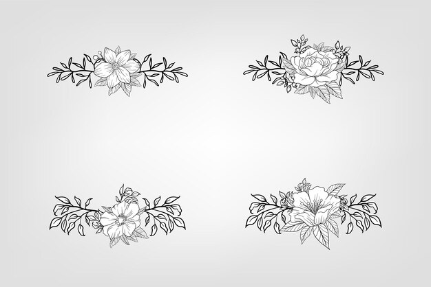 Vector floral flower foliage arrangement wreath