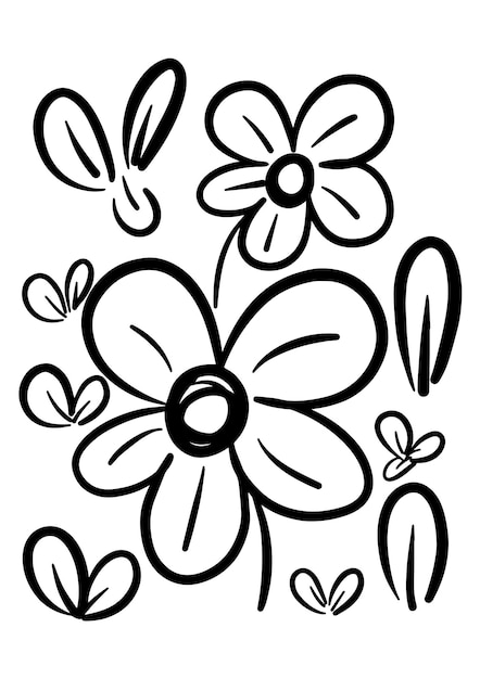 Vector floral flower illustration vector abstract hand drawn seamless pattern doodle element