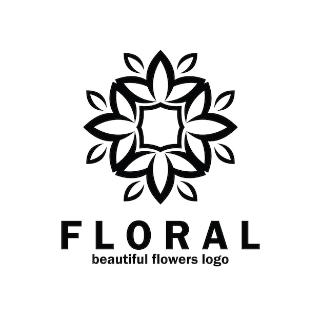 Vettore disegno del modello di illustrazione vettoriale dell'icona del logo del fiore floreale