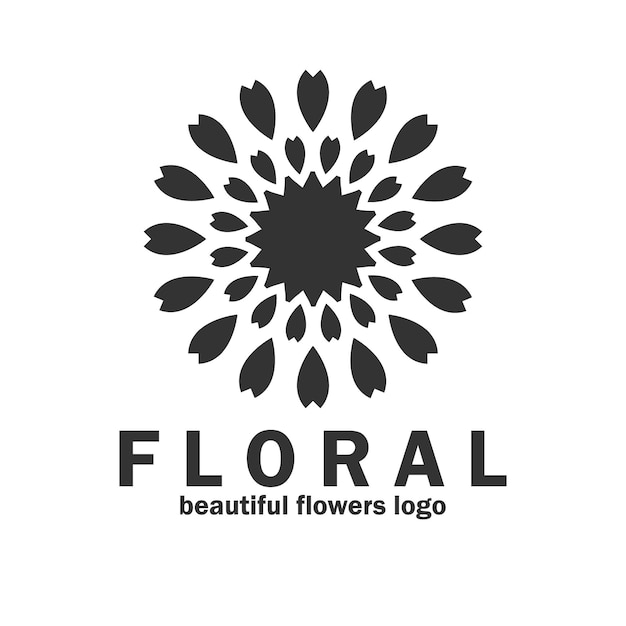 floral flower logo icon vector illustration template design