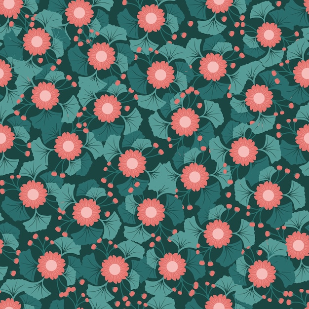 Floral Flower Seamless Pattern Wallpaper Background Wrap