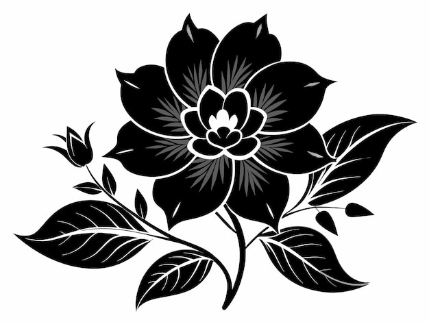 Floral flower silhouette vector illustration