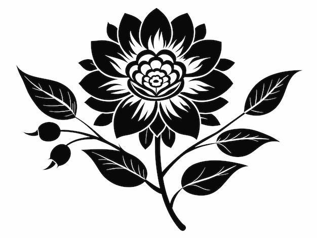 Floral flower silhouette vector illustration