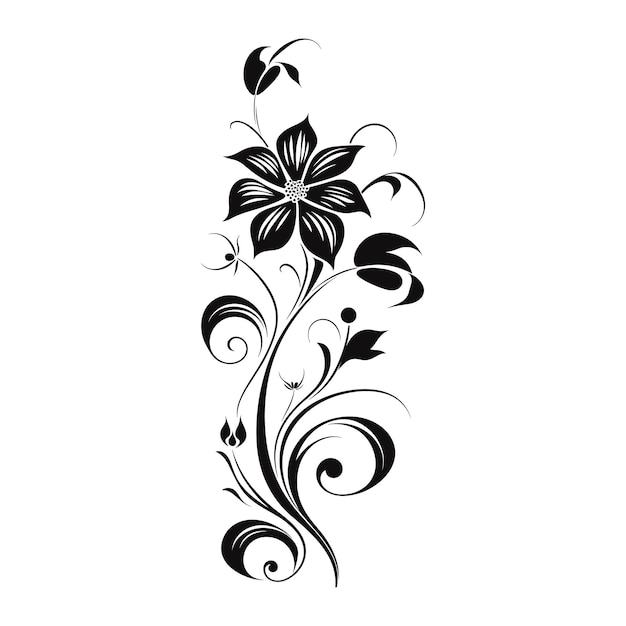 Vettore illustrazione vettoriale della silhouette di un fiore