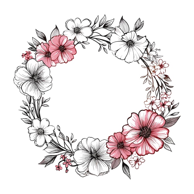 Vector floral flower silhouette vector illustration