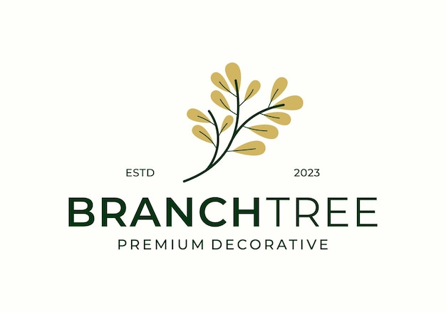 Fogliame floreale ramo di albero elemento decorativo logo icona progettazione vettoriale