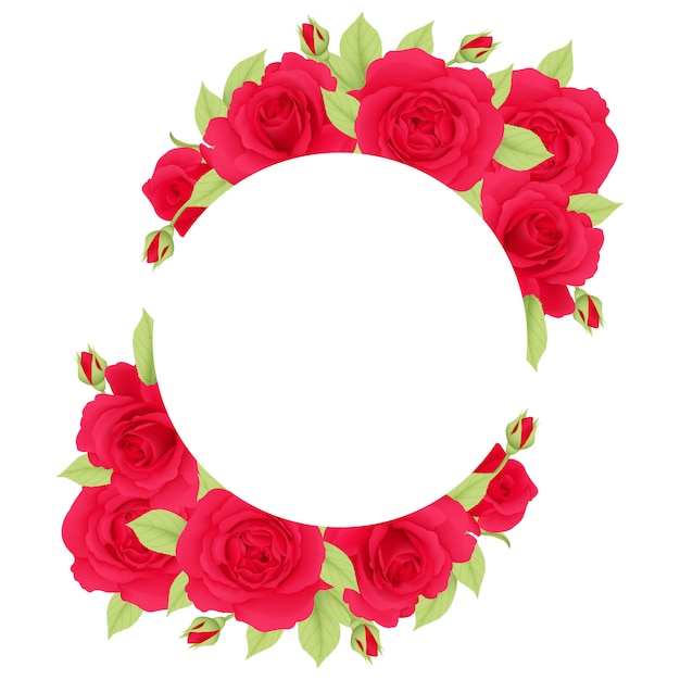 floral frame achtergrond met rode rozen