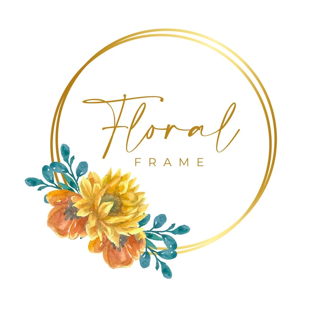 Floral frame aquarel geïsoleerd op wit