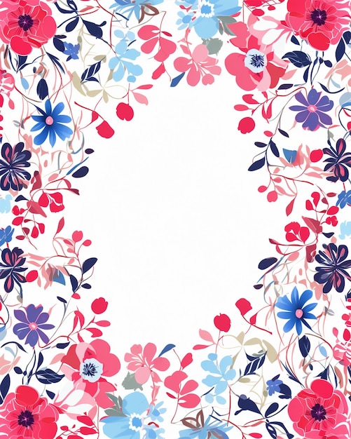 Floral Frame Background with Space