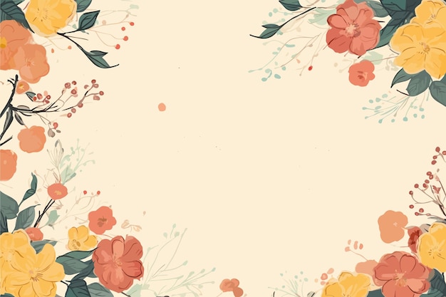 Vector floral frame on a beige background