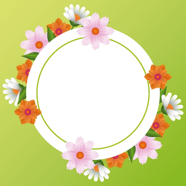 Floral frame blank card