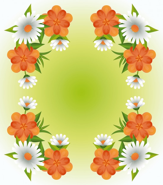 Floral frame blank card