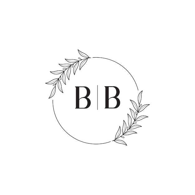 Floral frame bruiloft vector ontwerp B en B