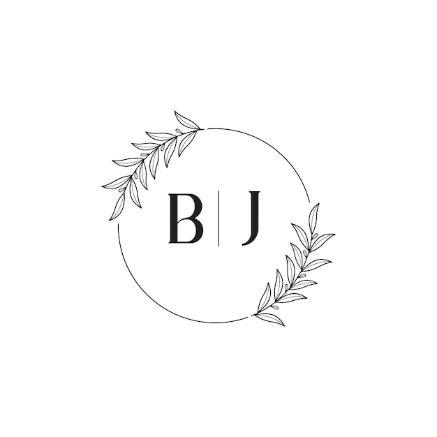 Floral frame bruiloft vector ontwerp B en J