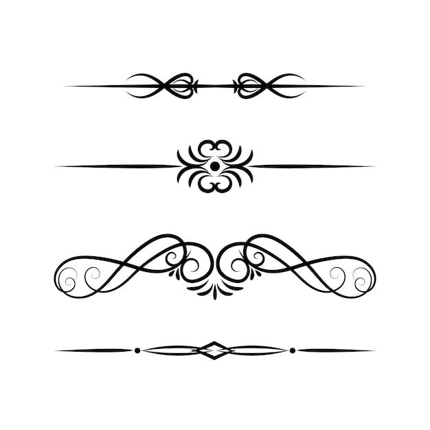 Vector floral frame elements hand drawn floral decoration elements and floral border elements