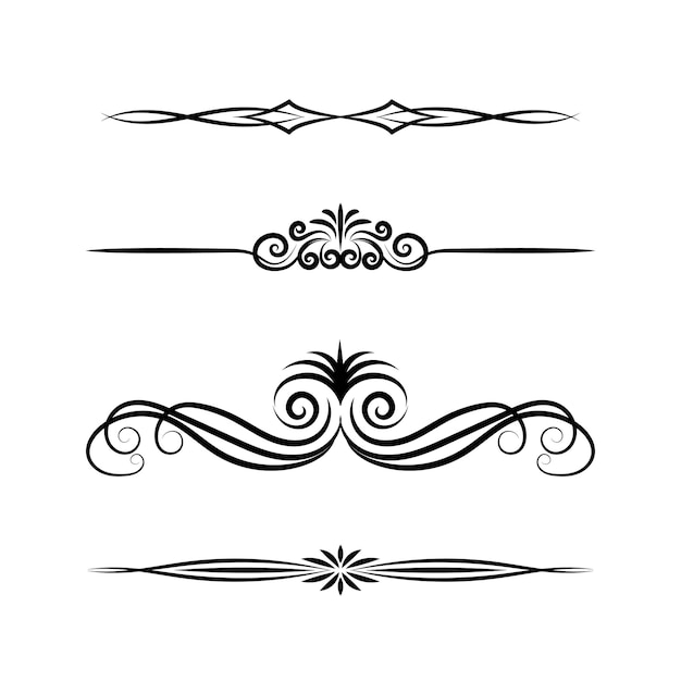 Floral frame elements hand drawn floral decoration elements and floral border elements