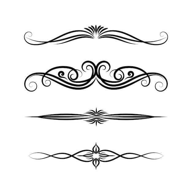 Vector floral frame elements hand drawn floral decoration elements and floral border elements