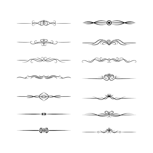 Vettore elementi di cornice floreale, elementi di decorazione floreale disegnati a mano e elementi di confine floreale