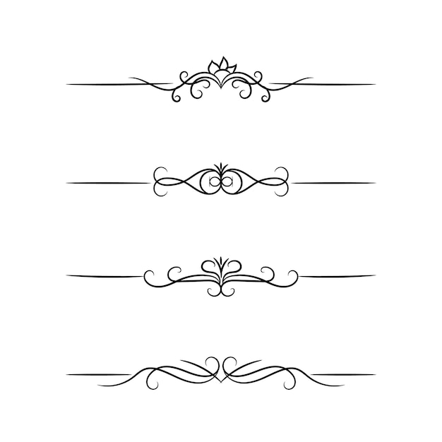 Vector floral frame elements hand drawn floral decoration elements and floral border elements