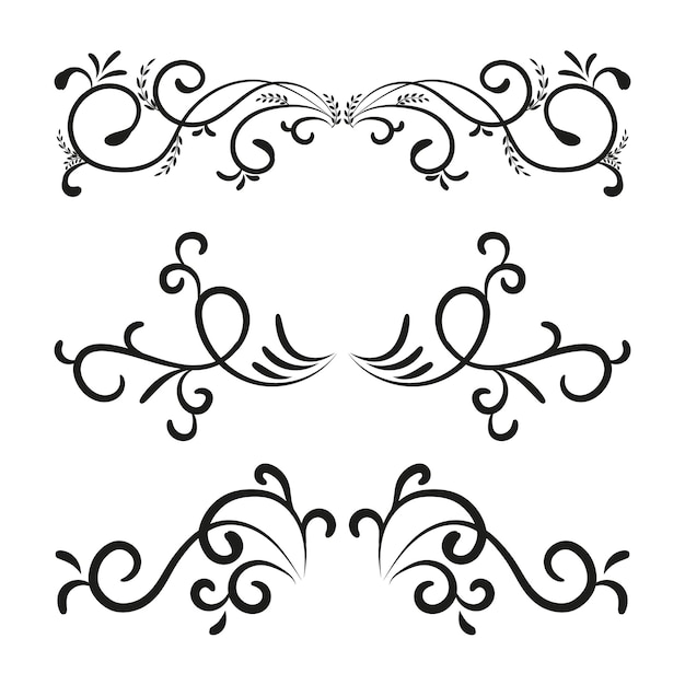 Floral frame elements set