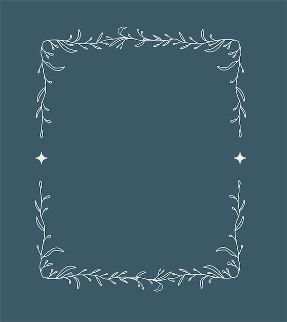 Floral frame Hand drawn vector