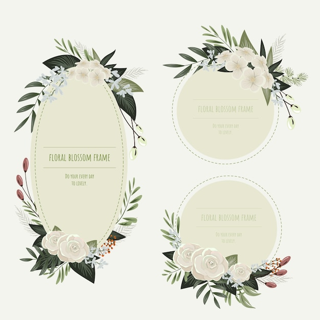 Vector floral frame for invitation cards and graphics.