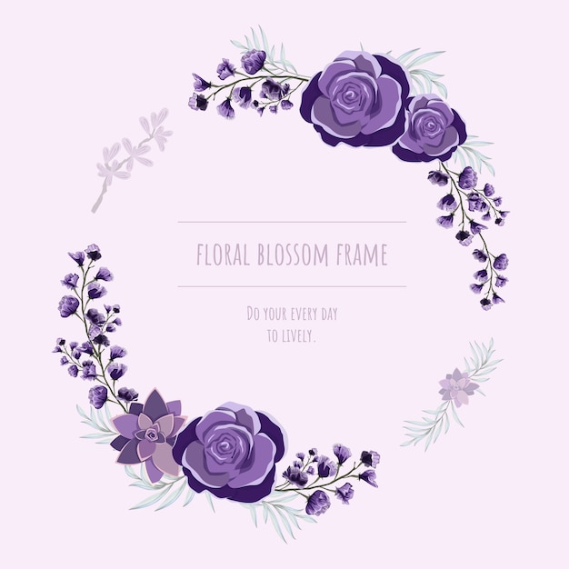 Vector floral frame for invitation cards and graphics.