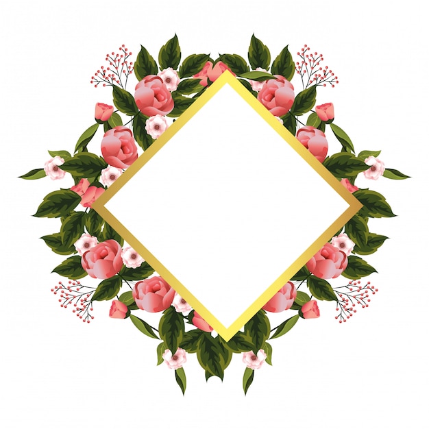 Floral frame met rozen