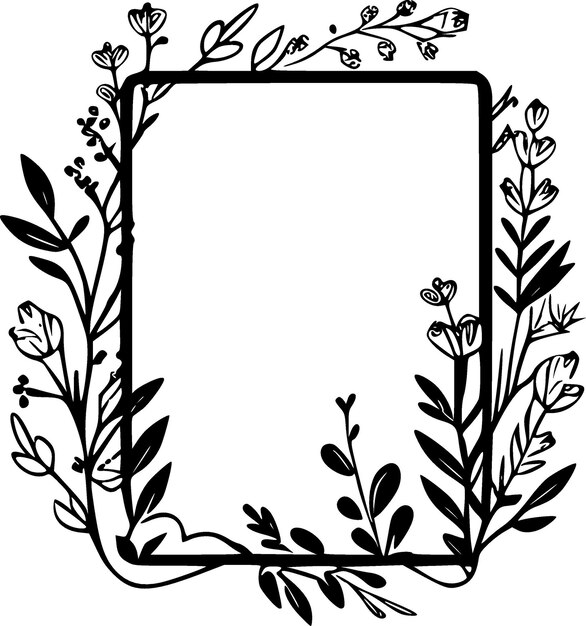Floral Frame Minimalist and Flat Logo Vector illustration