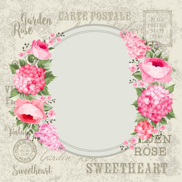 Vector floral frame ontwerp