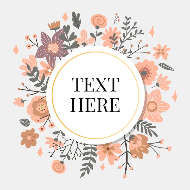 Vector floral frame template