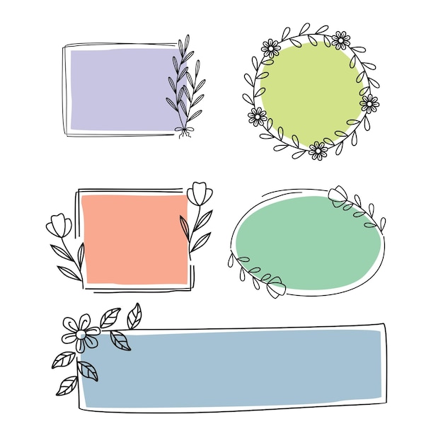 floral frame for text box template set