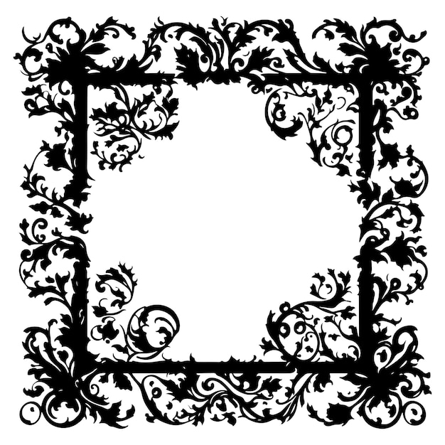 Floral Frame Vector Art Square Shape Floral Frame design with flowers and leaves vector