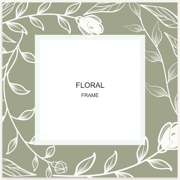 Floral frame vector banner for social media posts cards covers wedding invitations posters