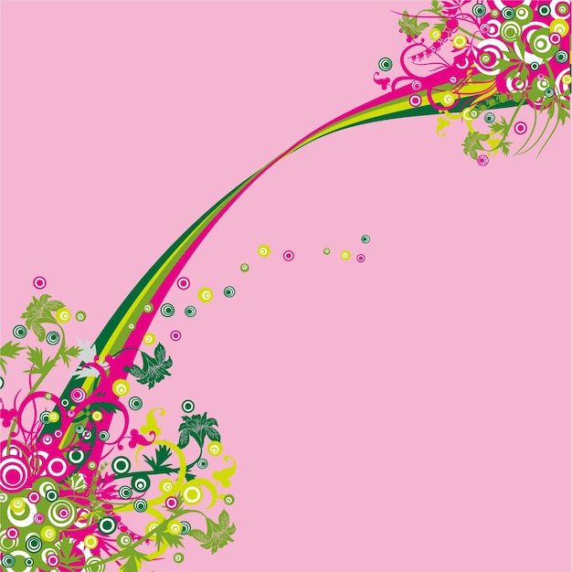 Floral frame vector design asset