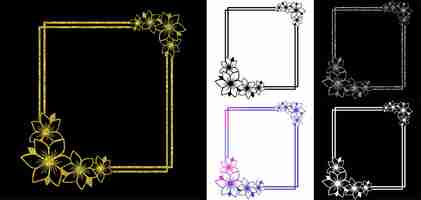 Vector floral frame vector design, flower frame design