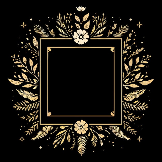 Floral frame vector floral border