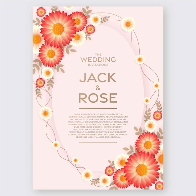 Floral Frame For Wedding Invitation Cards