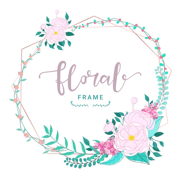 Floral frame for wedding invitation 