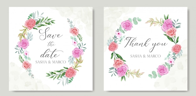 Floral frame for wedding invitation