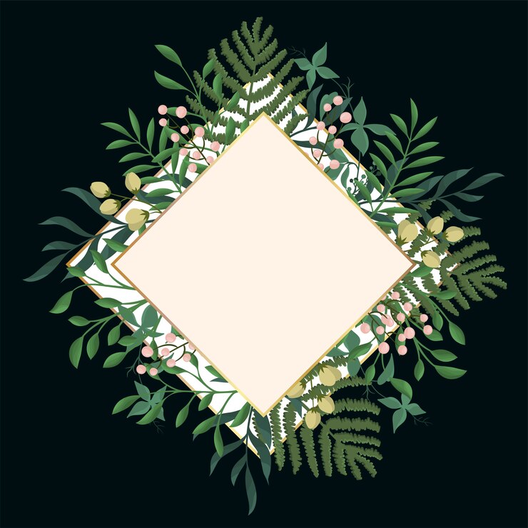Vector floral frame with colorful flower.