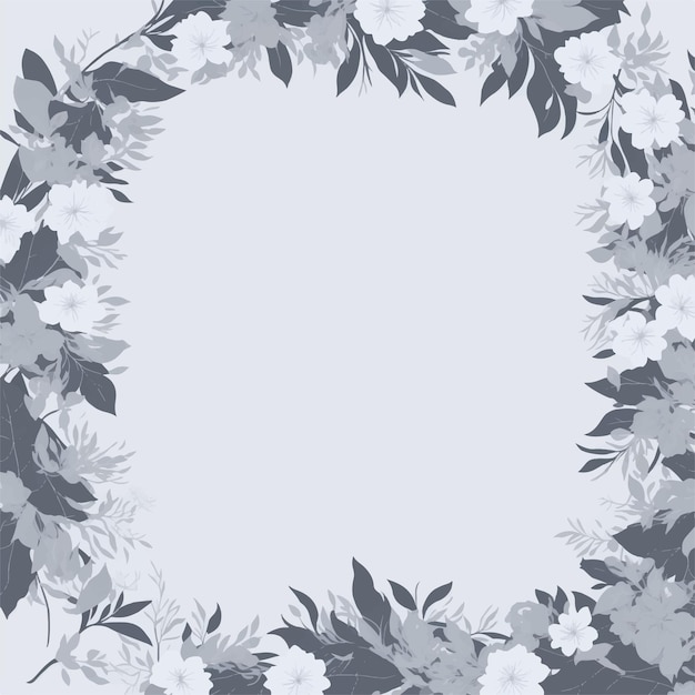 Vector a floral frame with flowers on a light background.