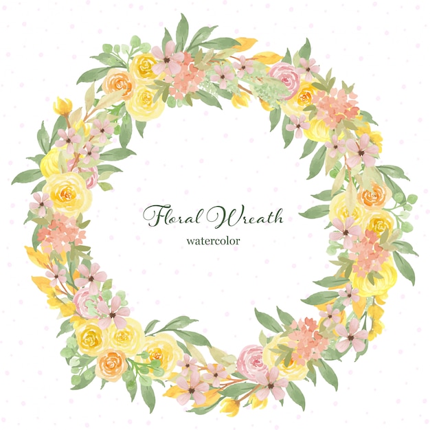 Vector floral frame with gorgeous yellow and pink flowers