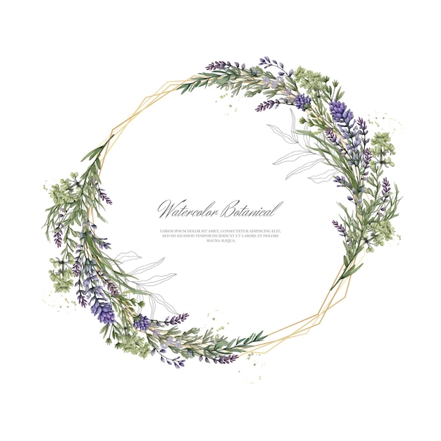 Vector floral frame with place for text with spring flowers wreath for wedding invitations