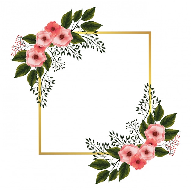 Vector floral frame with roses