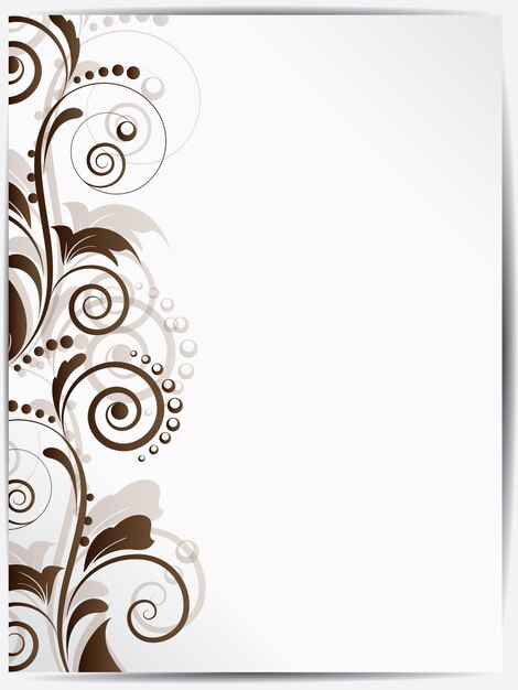 Floral frame with swirls and place for text