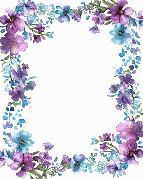Floral Frame with White Background